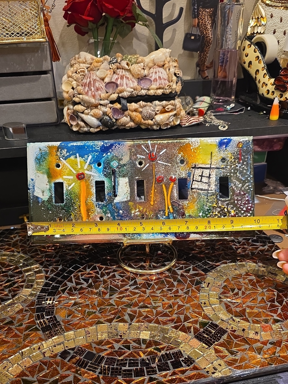 Hand-Painted Multicolor Switch Plate Cover - Artistic Home Decor